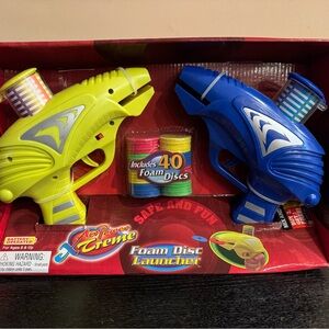 Foam Disc Launcher Set - Yellow and Blue